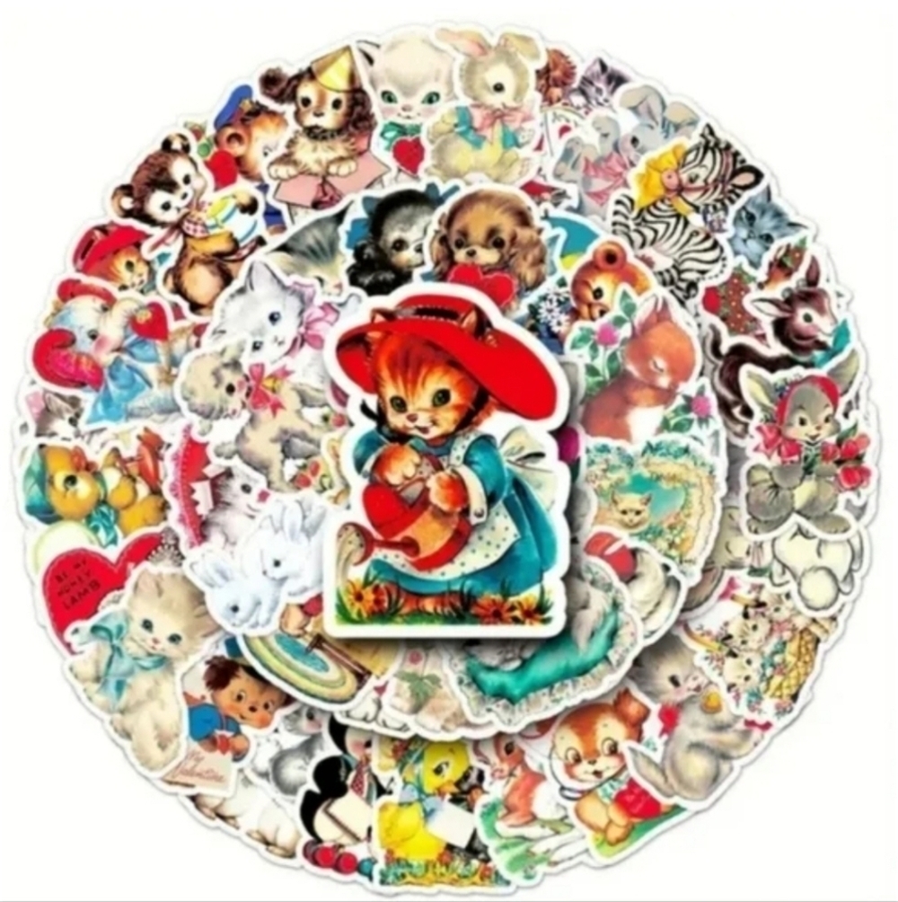 66 Pieces Vintage Cartoon Doodle Stickers